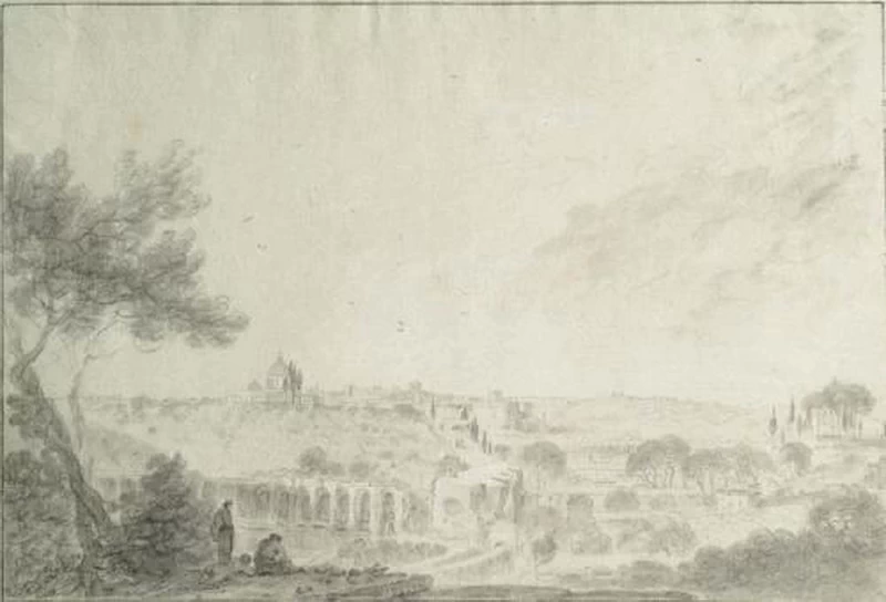 Una veduta di Roma con San Pietro